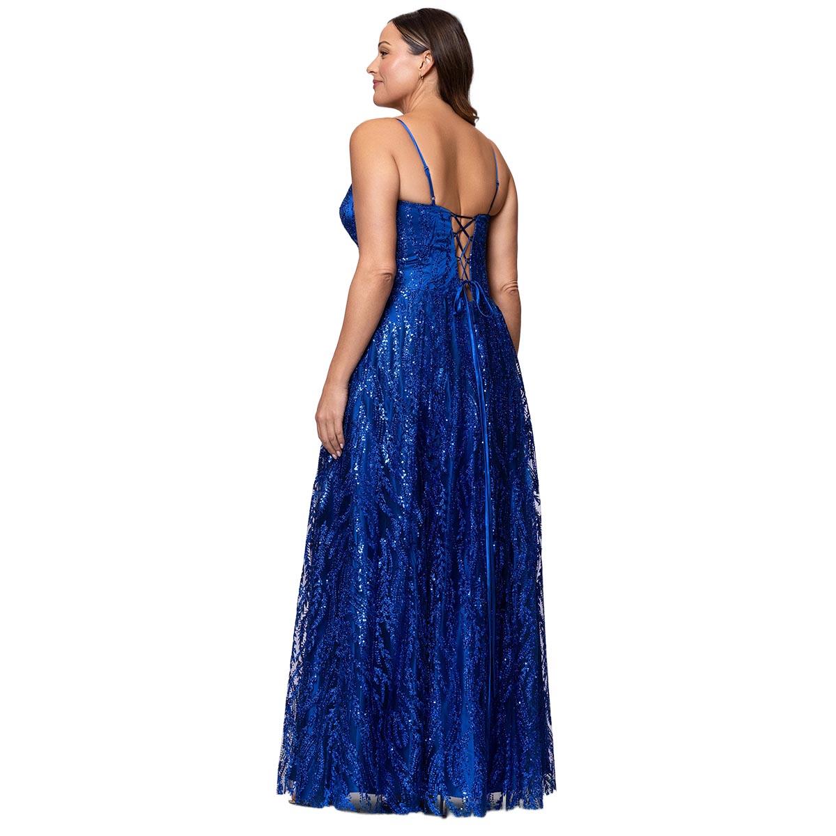 Juniors Plus Blondie Nites Glitter Sweetheart A-Line Dress