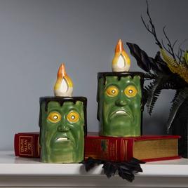 National Tree Frankenstein Porcelain LED Candle - Set of 2