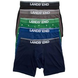 Mens Lands End 5pk. Knit Boxer Briefs - Green/Grey