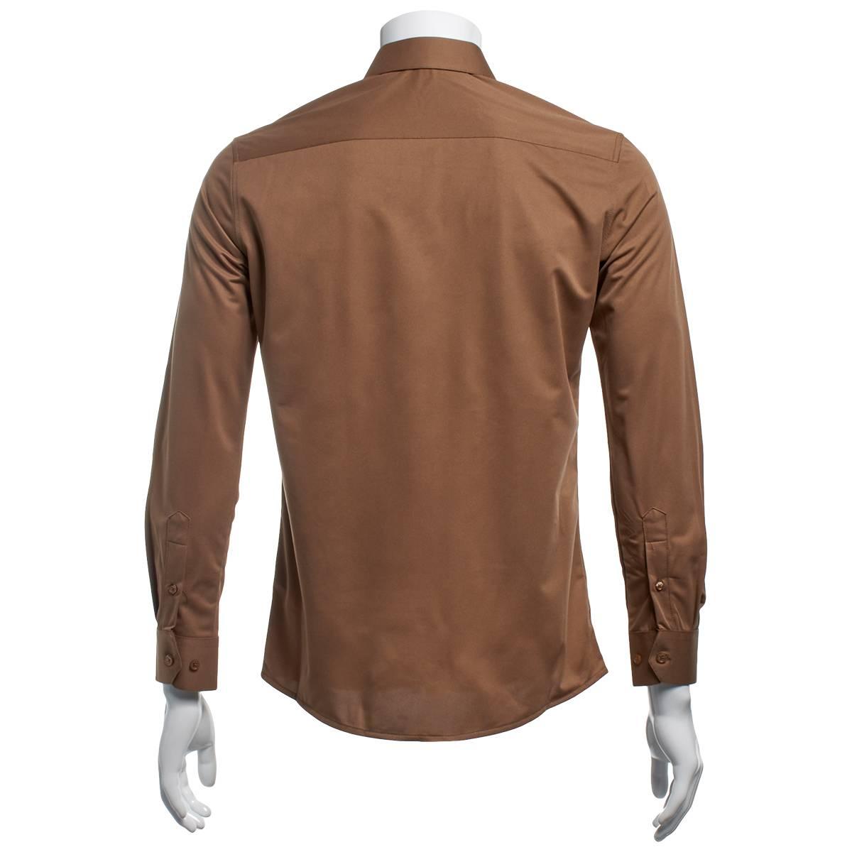 Mens Tom Baine Slim-Fit Dress Shirt - Caramel