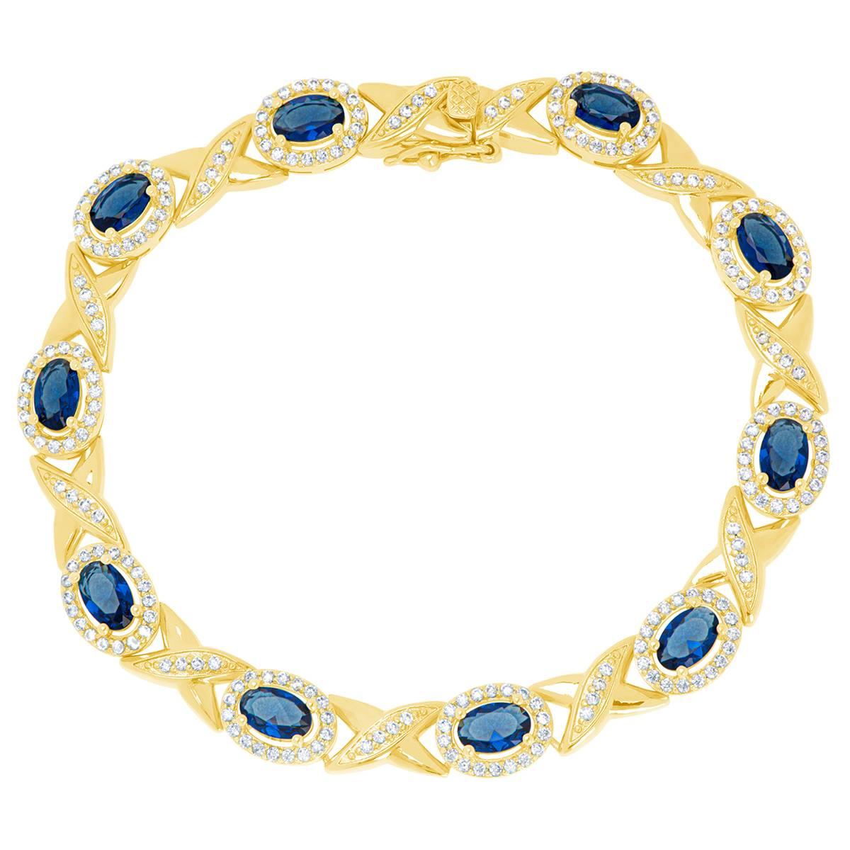 Gemstone by Gianni Argento Gold Plated XO Oval Laydown Bracelet