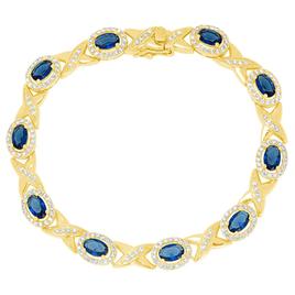 Gemstone by Gianni Argento Gold Plated XO Oval Laydown Bracelet
