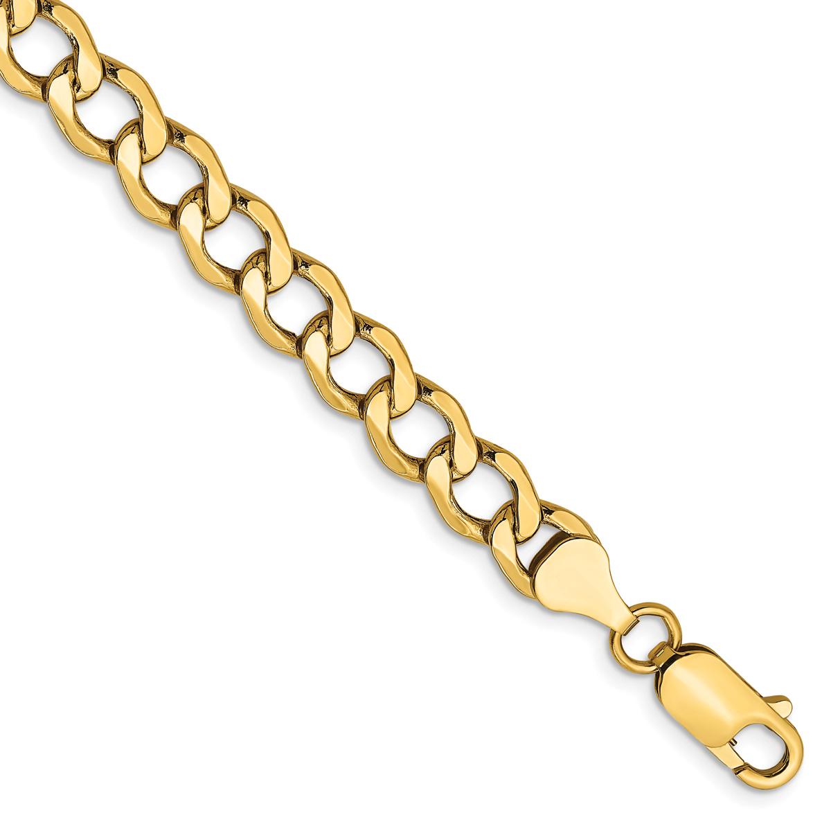 Mens Gold Classics(tm) 6.5mm. 14k Semi Solid Curb Link Bracelet