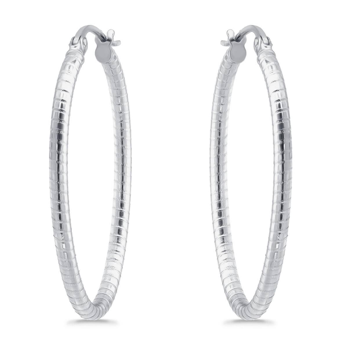 Designs by FMC 3mmx30mm Polish Oval Click-Top Hoop Earrings