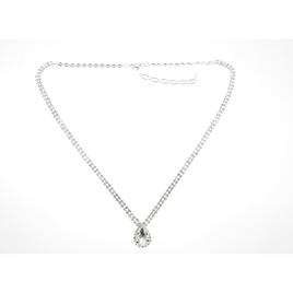 Rosa Rhinestones Framed Frontal Teardrop Necklace
