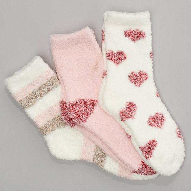 Womens Cuddl Duds® 3pk Heart Crew Socks
