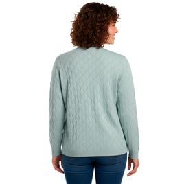 Plus Size Kasper Long Sleeve Diamond Stitch Pockets Cardigan