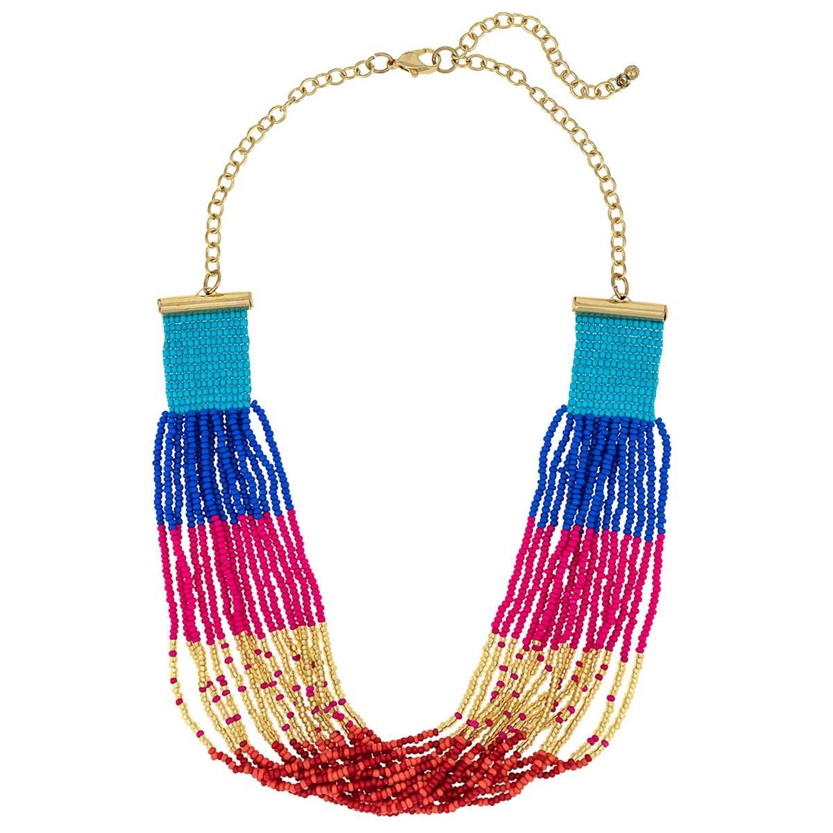Ashley Cooper(tm) Multi Row Multi Color Block Frontal Necklace