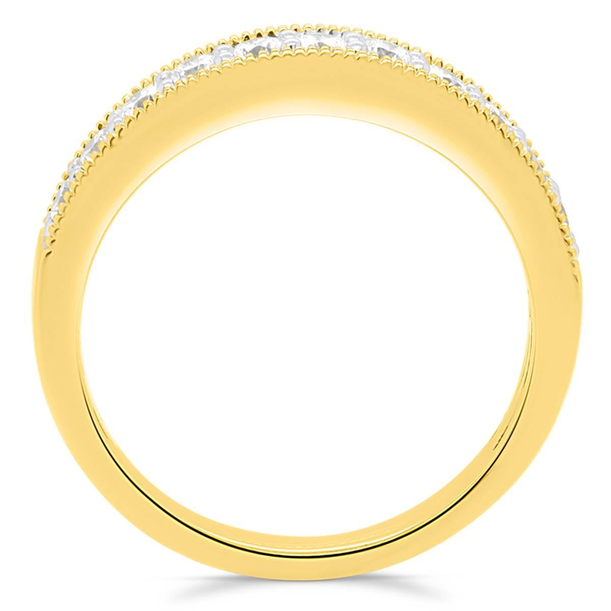 Nova Star® Yellow Gold 3/4ctw. 11 Lab Grown Diamonds Band Ring