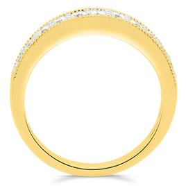 Nova Star® Yellow Gold 3/4ctw. 11 Lab Grown Diamonds Band Ring