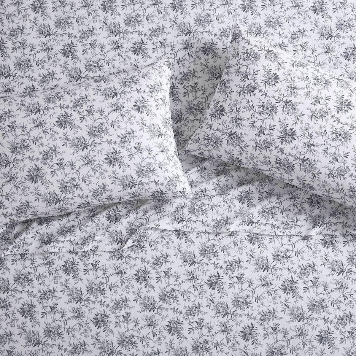 Laura Ashley Faye Toile Cotton Flannel Sheet Set