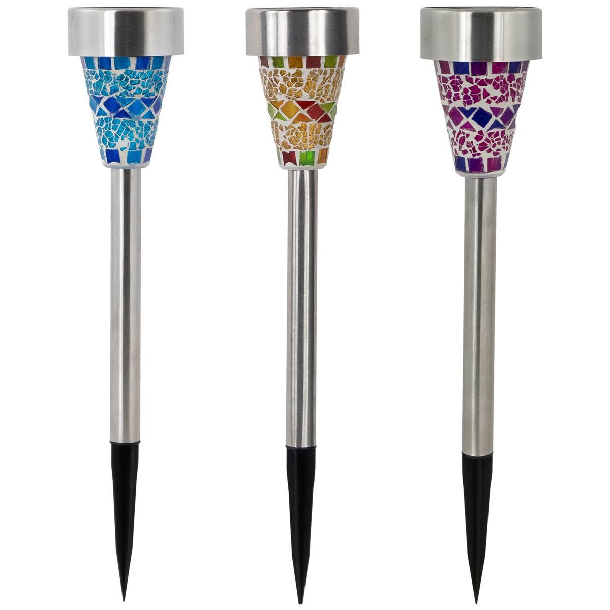 Northlight Seasonal Multi-Color Mosaic LED Markers - Set of 3
