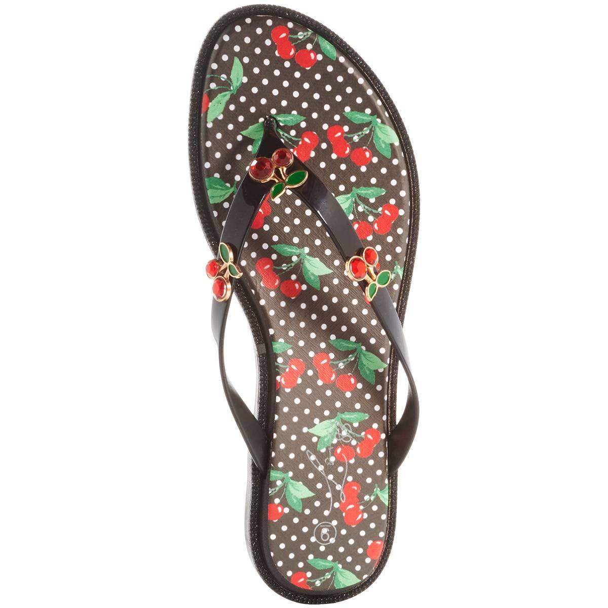 Womens Love 83 Cherry Thong Jelly Sandals