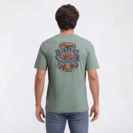 Mens IZOD® Blue Cliff Crab Short Sleeve Tee
