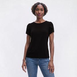 Petite Anne Klein Short Tulip Sleeve Solid Blouse