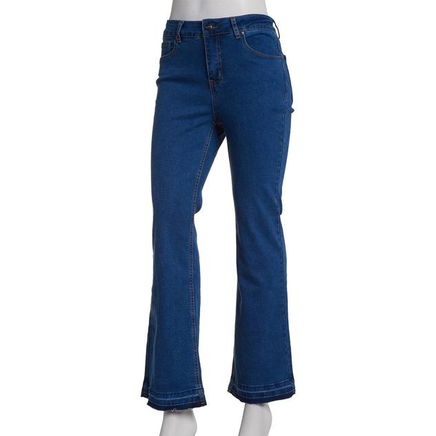 Womens Bleu Denim 5 Pocket Released Hem Bootcut Jeans