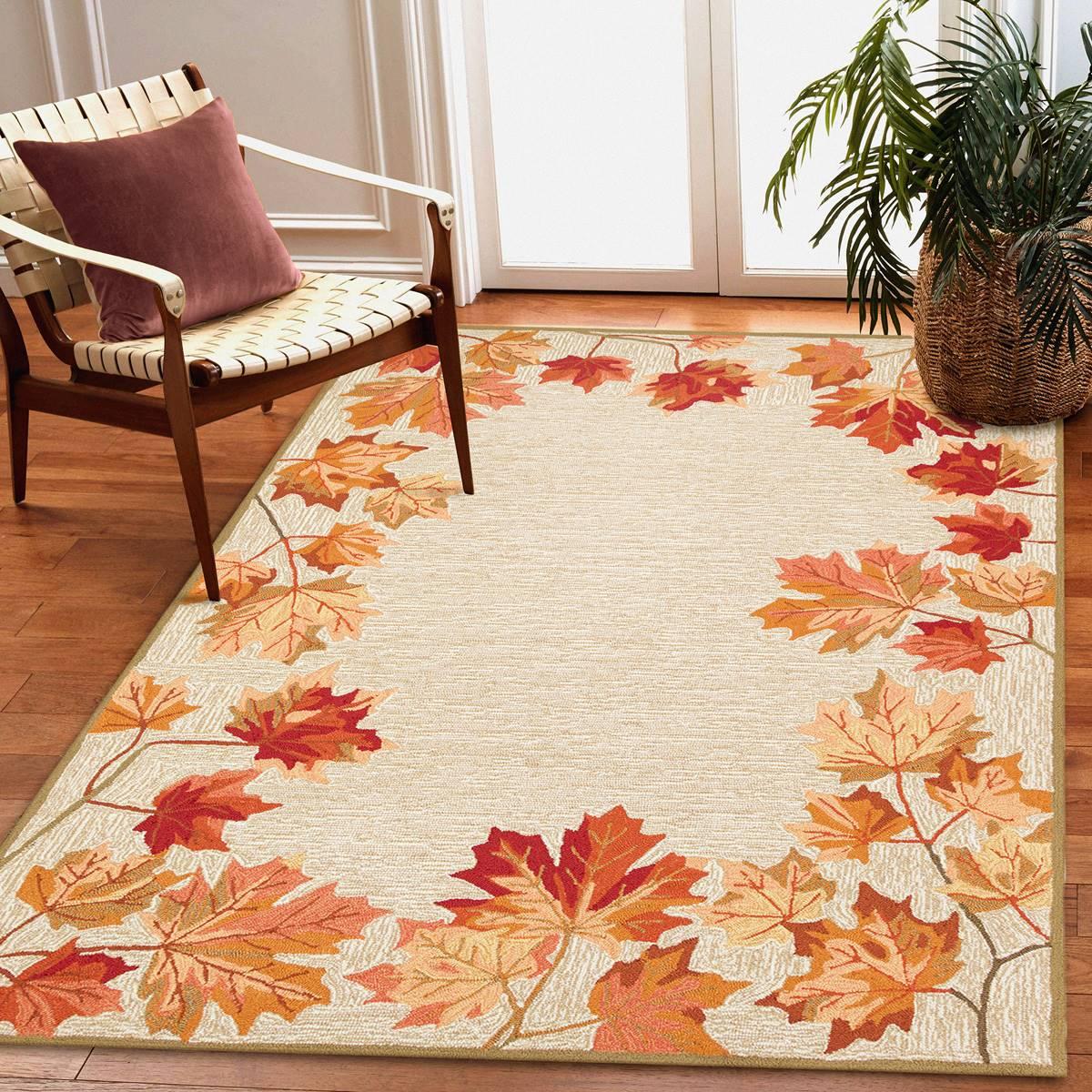 Liora Manne Ravella Falling Leaves Border Rectangular Area Rug
