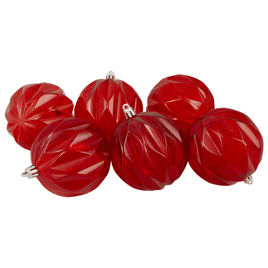 Northlight 6pc. Transparent Red Rhombus Cut Christmas Ornaments