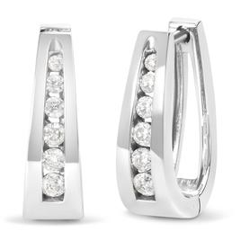 Haus of Brilliance 14kt. White Gold 1/4ctw. Diamond Hoop Earrings