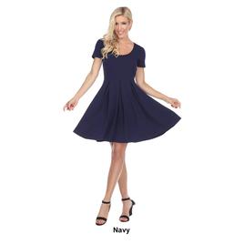 Womens White Mark Meghan Solid Fit & Flare Dress