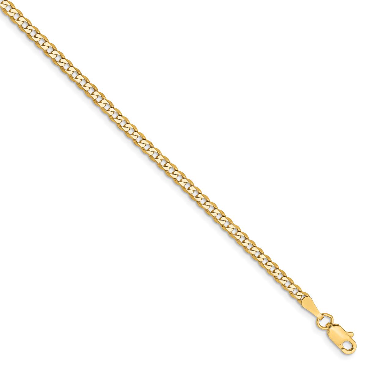 Unisex Gold Classics™ 2.3mm. 14k Gold Beveled Curb Chain Necklace