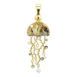 Wearable Art Gold-Tone Turquoise Jellyfish Enhancer