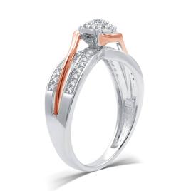 Loveblooms™ Two-Tone 1/4cttw. Diamond Halo Bypass Bridal Set