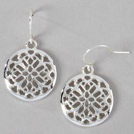 Design Collection Silver Fishhook Round Earrings
