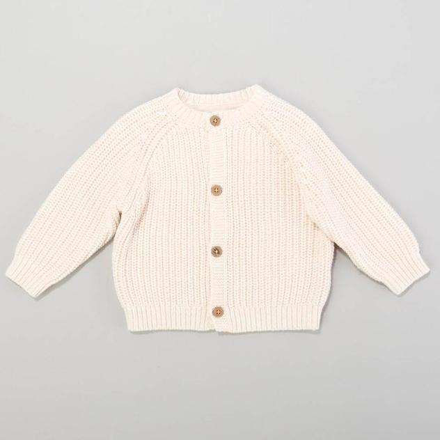 Baby Unisex (NB-12M) Rock A Bye Baby® Cardigan Sweater - Cream