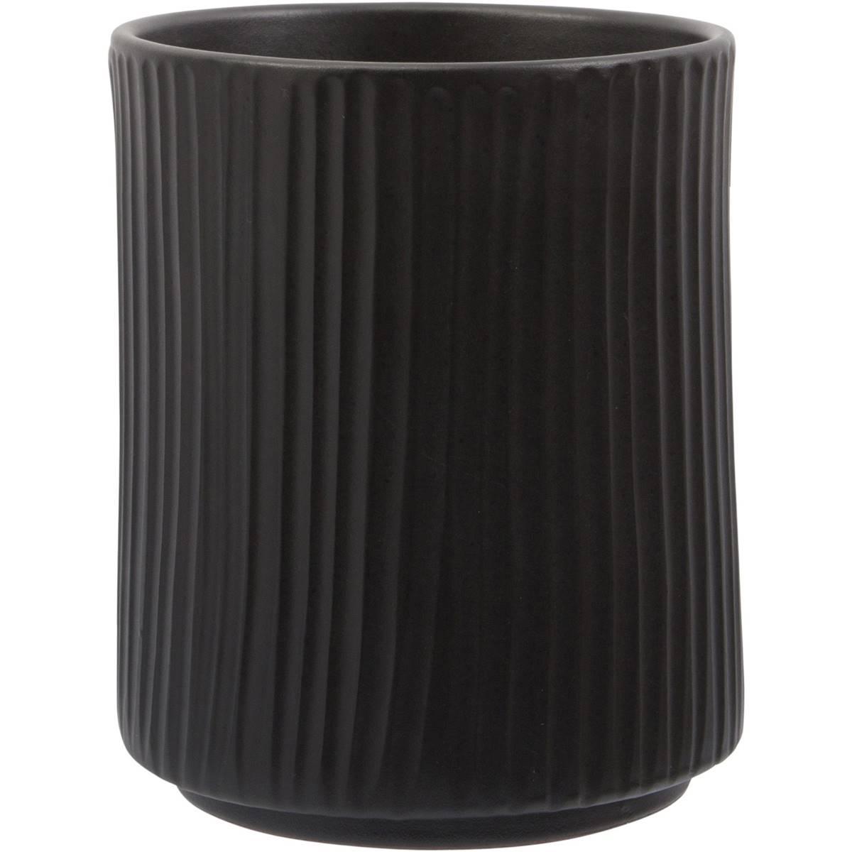 Home Essentials 7in. Round Matte Striped Utensil Crock