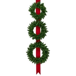 Northlight Seasonal Hanging Wreaths on Red Ribbon - Set of 3