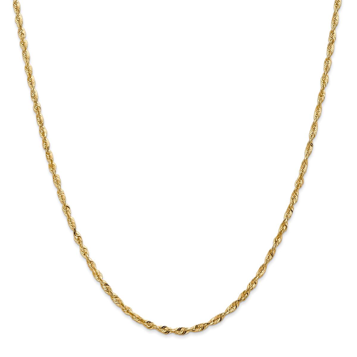 Gold Classics™ 2.5mm. Diamond Cut Extra-Light Rope Anklet
