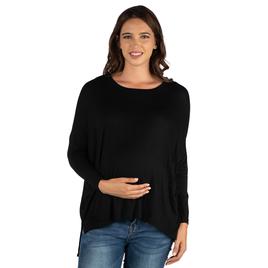 Plus Size 24/7 Comfort Apparel Oversized Maternity Dolman Top
