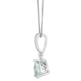 Gemminded 7x5mm Pear Shape Aquamarine & White Topaz Pendant