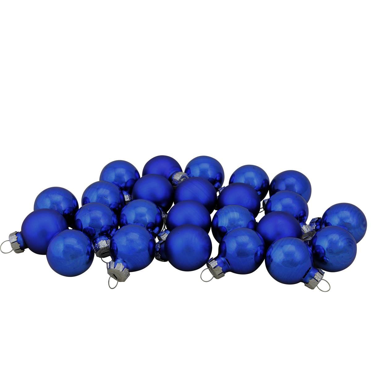 Northlight Seasonal 24ct. Blue Glass Christmas Ball Ornaments