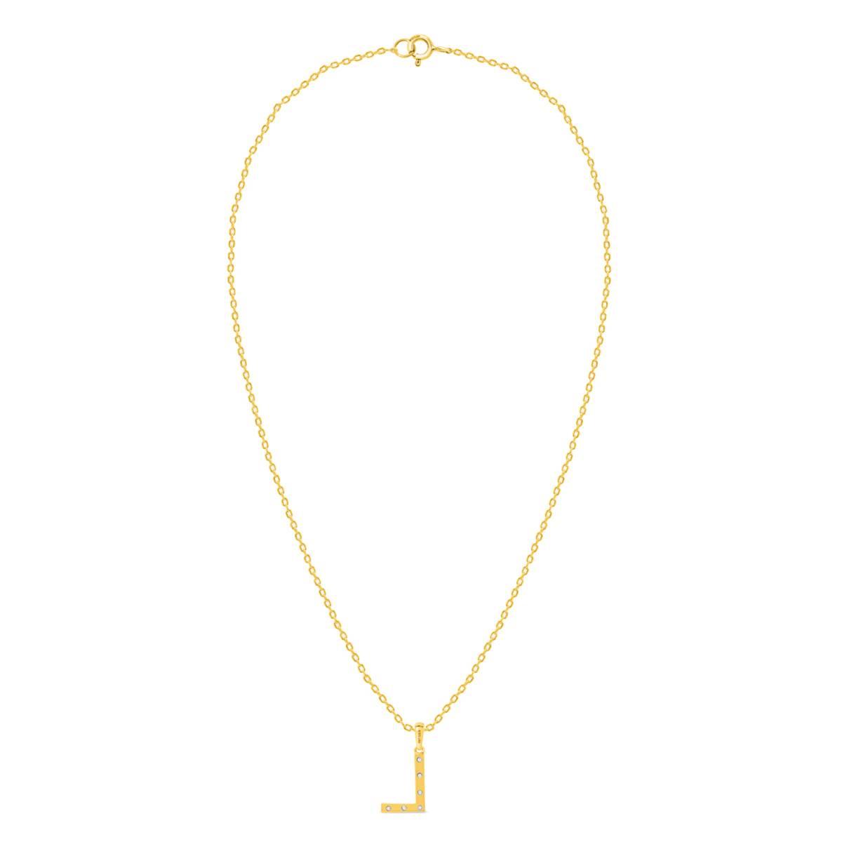 Nova Star® Gold-Plated Lab-Grown Diamond Initial L Pendant