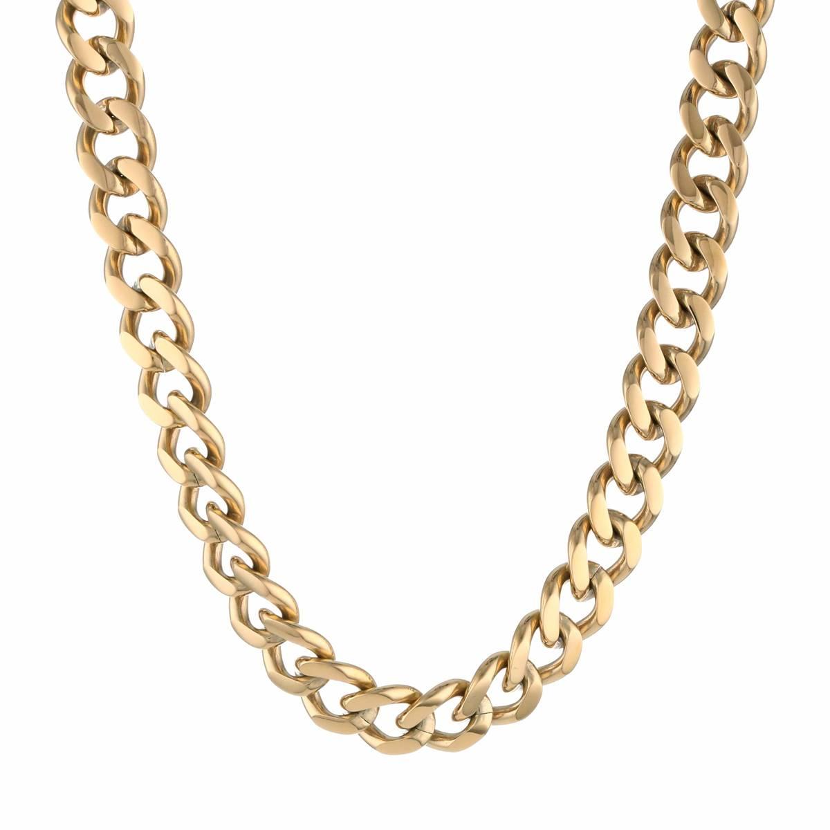 Mens Lynx Stainless Steel Chunky Curb Chain Necklace