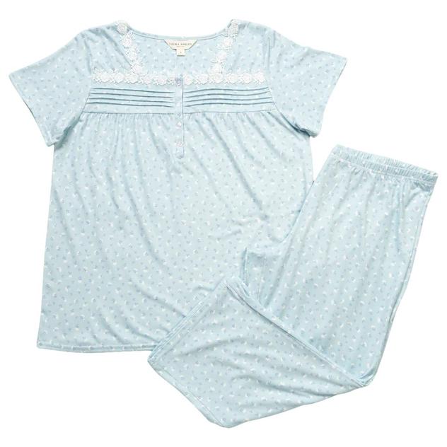 Womens Laura Ashley® Peached Mini Rose Bud Pajama Set