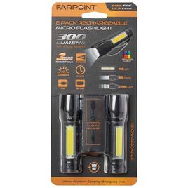 Farpoint 2pk. Rechargeable Micro Flashlight