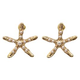 Ashley Cooper(tm) Gold-Tone Star Fish Earrings with Pearls