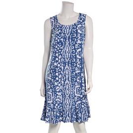 Womens MSK Sleeveless Abstract Ruffle Hem Shift Dress