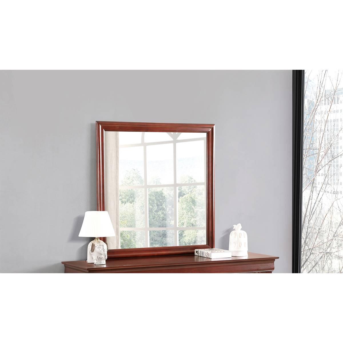 Passion Furniture Classic Square Wood Dresser Mirror - 38x38