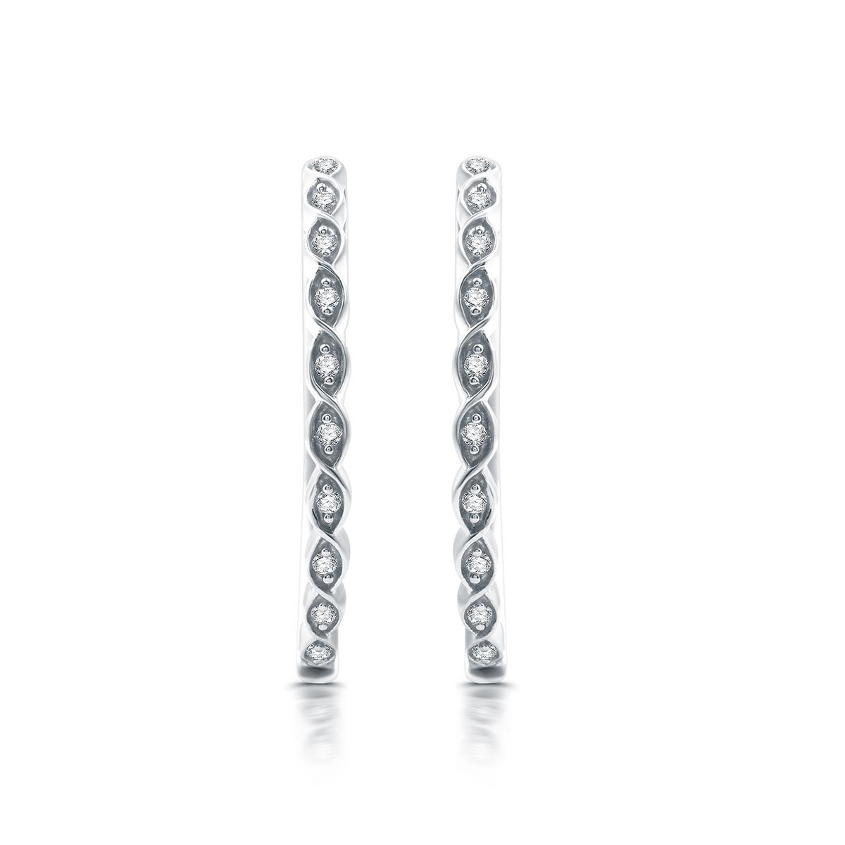Nova Star® 1/10ctw. Lab Grown Diamond Marquise Hoop Earrings