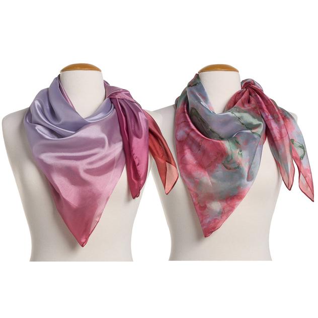 Womens Steve Madden 2pk. Lily Poly Silk Square Scarf Set