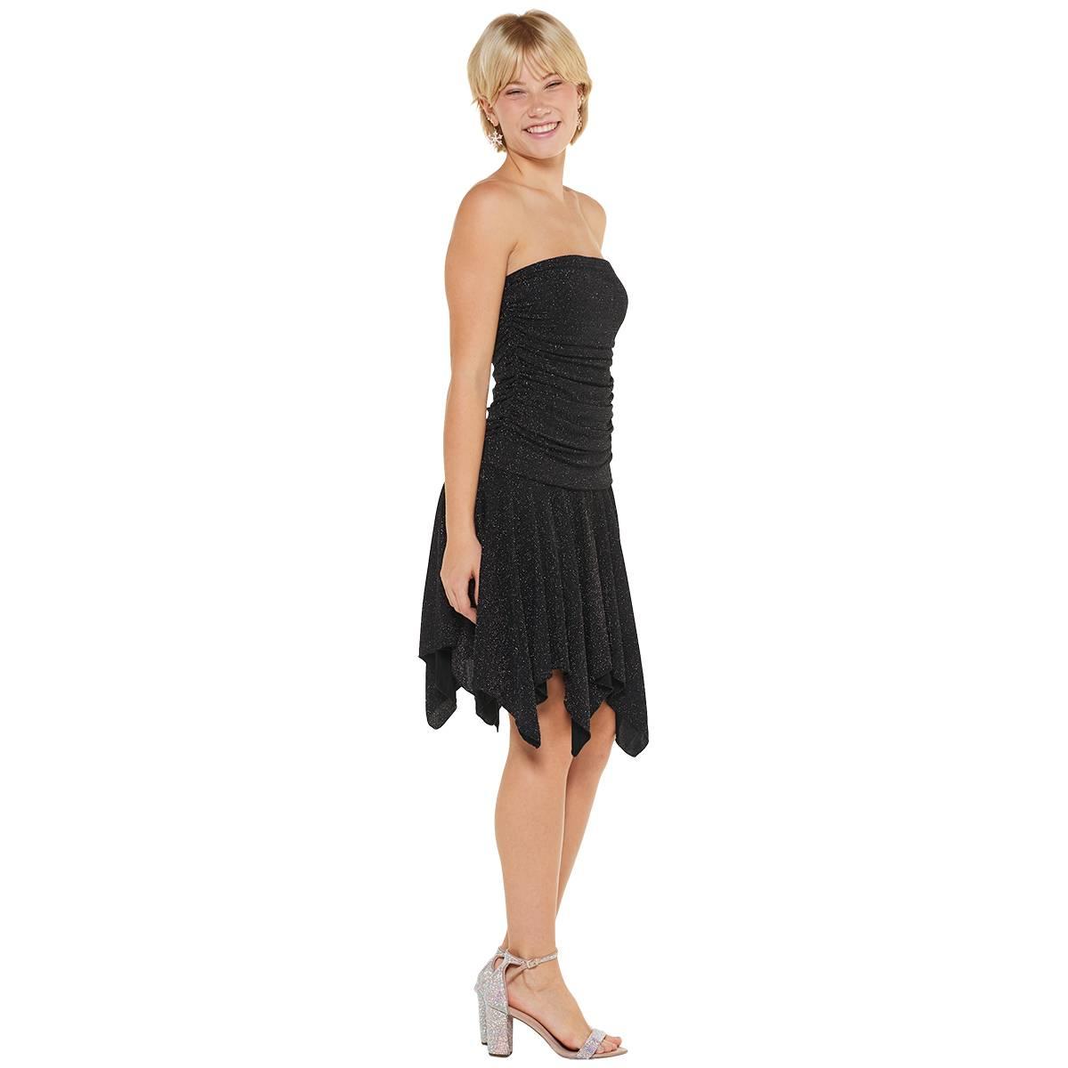 Juniors Madden Girl Lurex Knit Ruched Shark Bite A-Line Dress