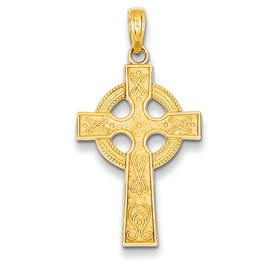 Unisex Gold Classics(tm) 14kt. Yellow Gold Celtic Cross Pendant