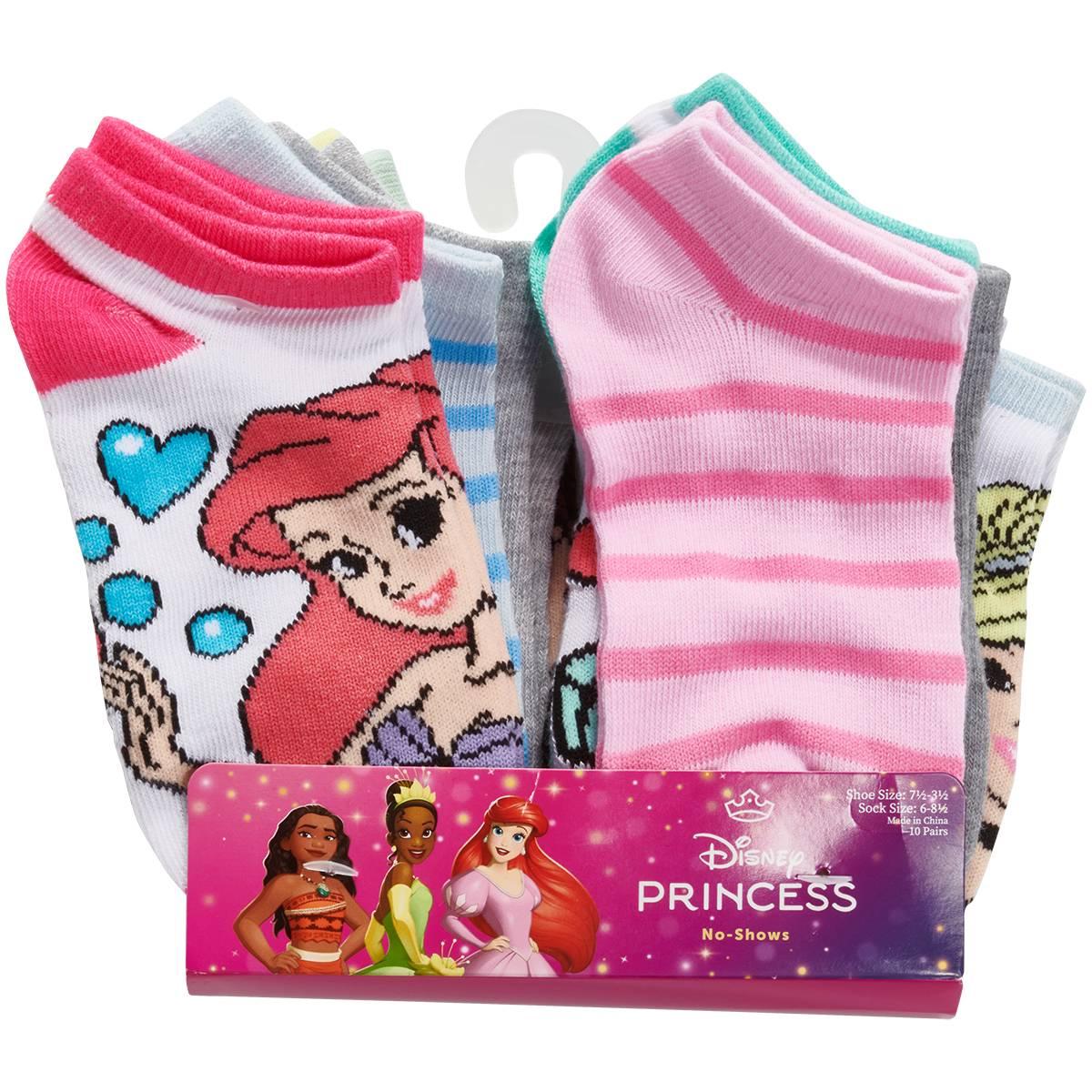 Girls Disney 10pk. Princesses No Show Socks