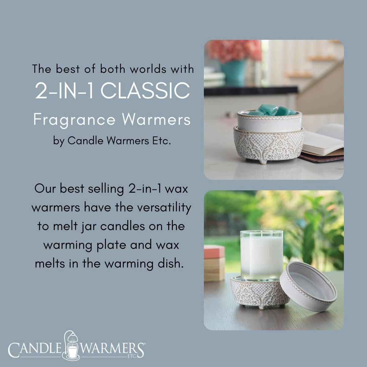 Candle Warmers Etc. Vintage White 2-in-1 Wax Warmer