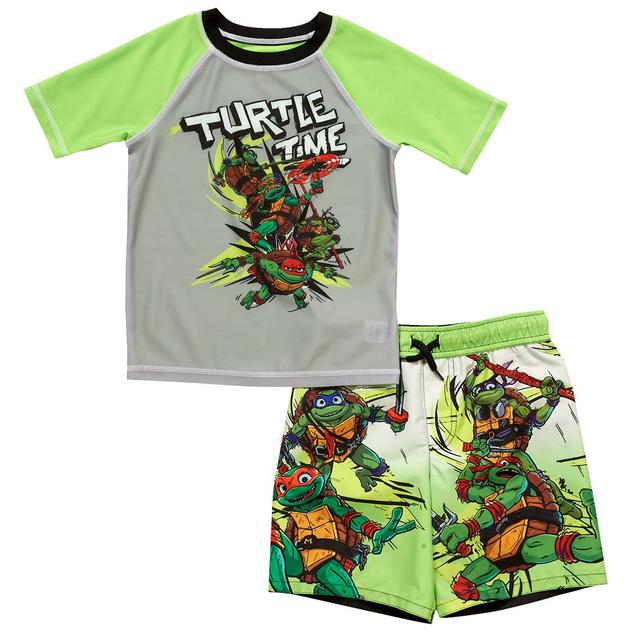 Boys (4-7) Teenage Mutant Ninja Turtles Rash Guard Swim Set