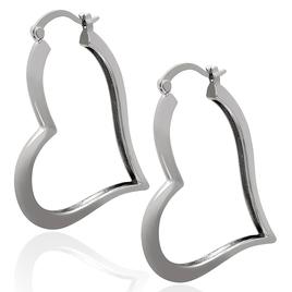Gianni Argento 41mm Heart Hoop Earrings